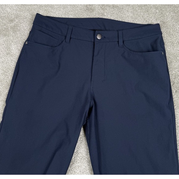 Lululemon Mens Pants ABC Slim Fit Warpstreme 5 Pocket Stretch Navy Blue 31x27 - Picture 1 of 11